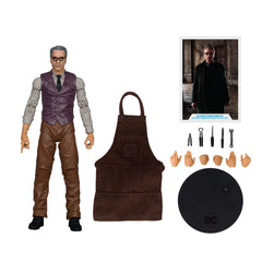 Alfred Pennyworth figure wearing fabric apron adds tactile realism for dioramas.