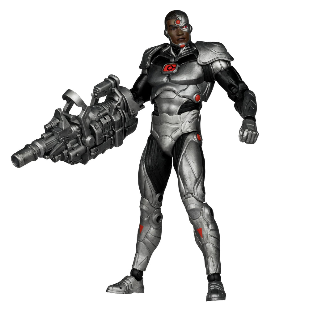 McFarlane Toys Cyborg 7in figure front view highlights ultra articulation for dynamic posing