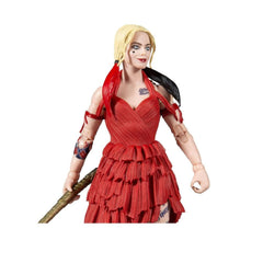 McFarlane Toys Harley Quinn with King Shark build piece and accessories for versatile display and play.