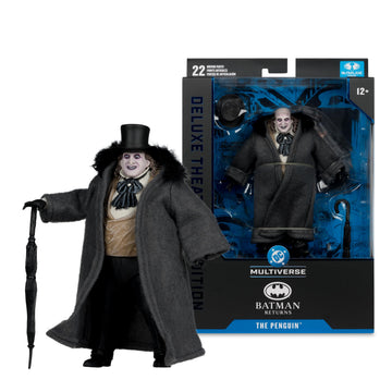 McFarlane Toys Penguin deluxe packaging with theatrical flair and blue foil