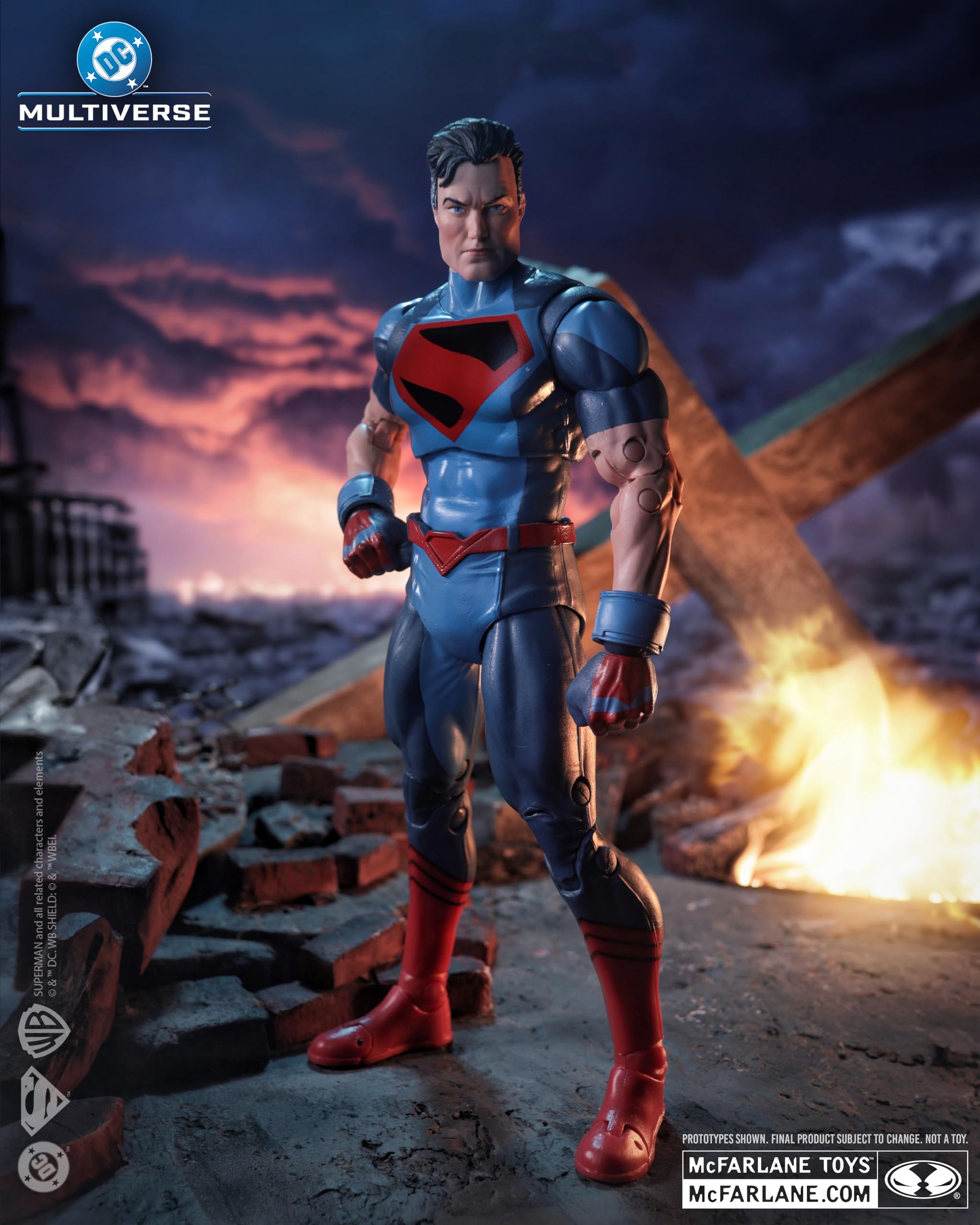 McFarlane Toys DC Multiverse Superman Authority display base enables stable posing