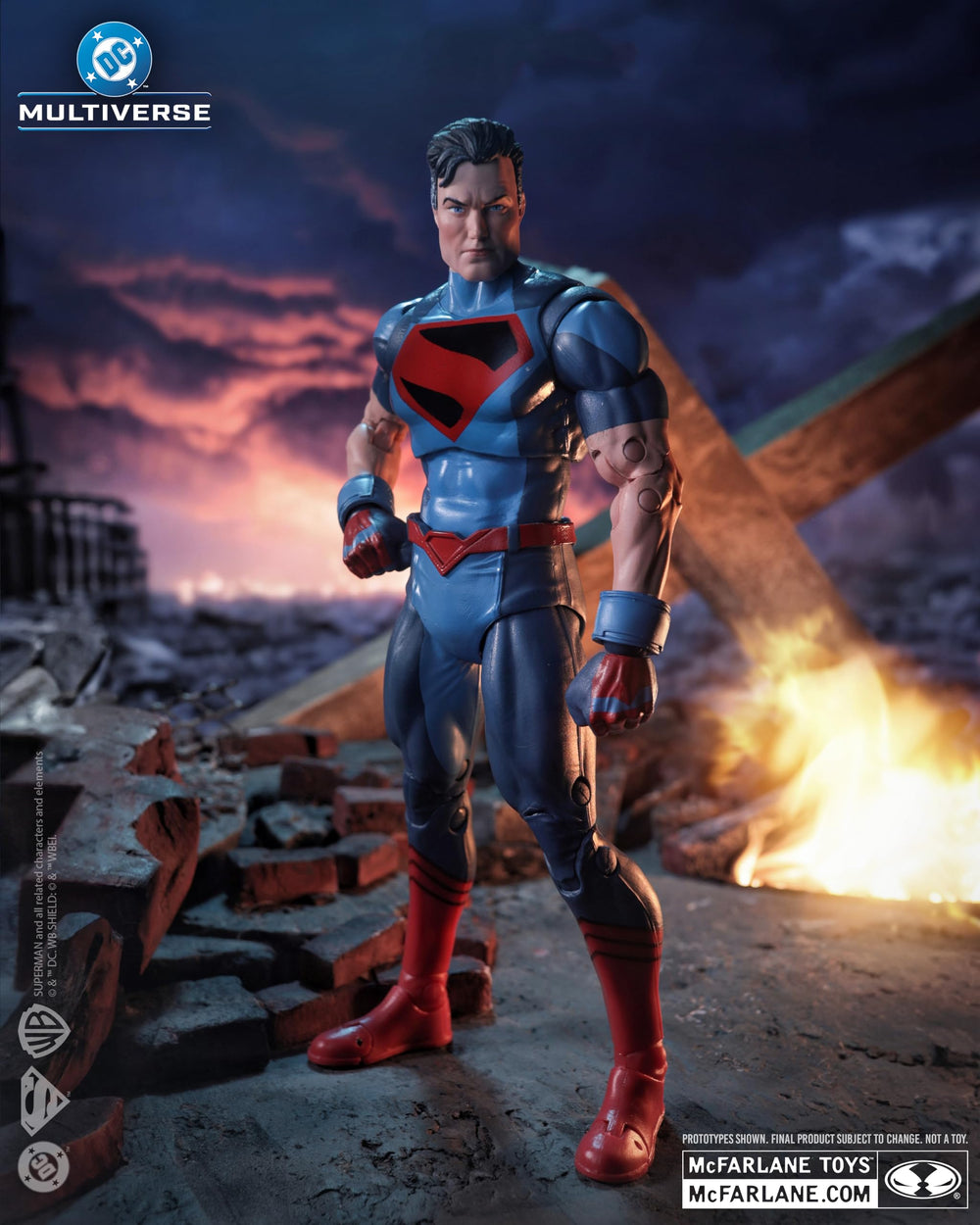 McFarlane Toys DC Multiverse Superman Authority display base enables stable posing