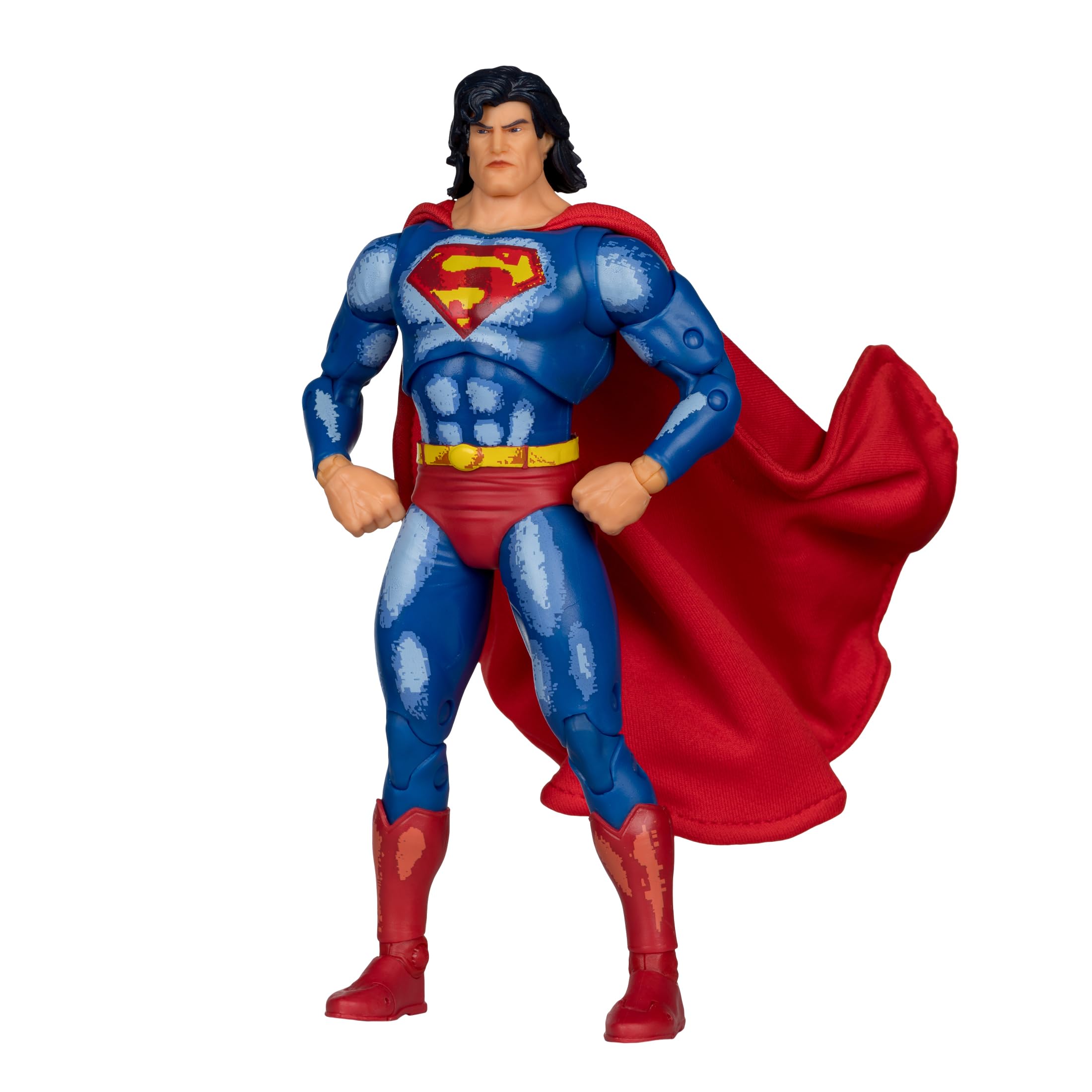 McFarlane Toys Superman DC Multiverse front view highlighting poseable joints for dynamic display