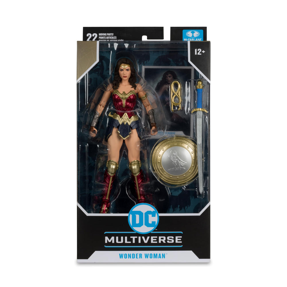 Detailed sculpt close-up of McFarlane Wonder Woman figure