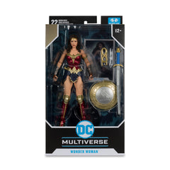 Detailed sculpt close-up of McFarlane Wonder Woman figure