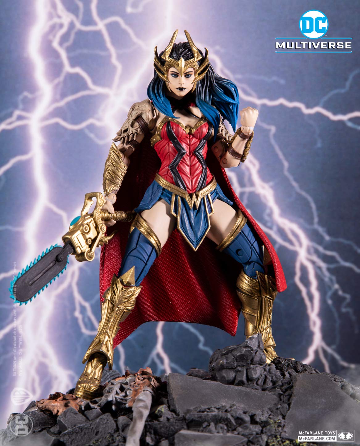 McFarlane Toys Wonder Woman detailed sculpt capturing Dark Nights aesthetic