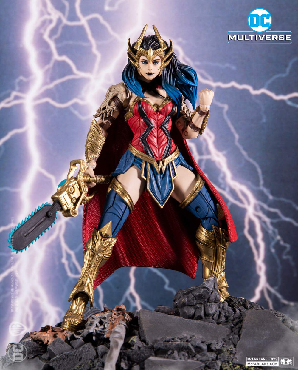 McFarlane Toys Wonder Woman detailed sculpt capturing Dark Nights aesthetic