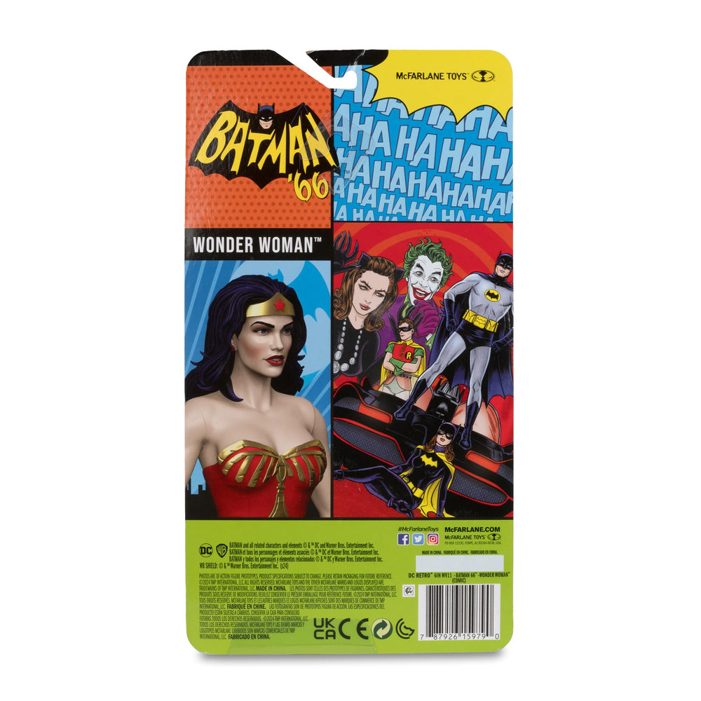 McFarlane Toys DC Retro Wonder Woman portrait and costume details shine on display