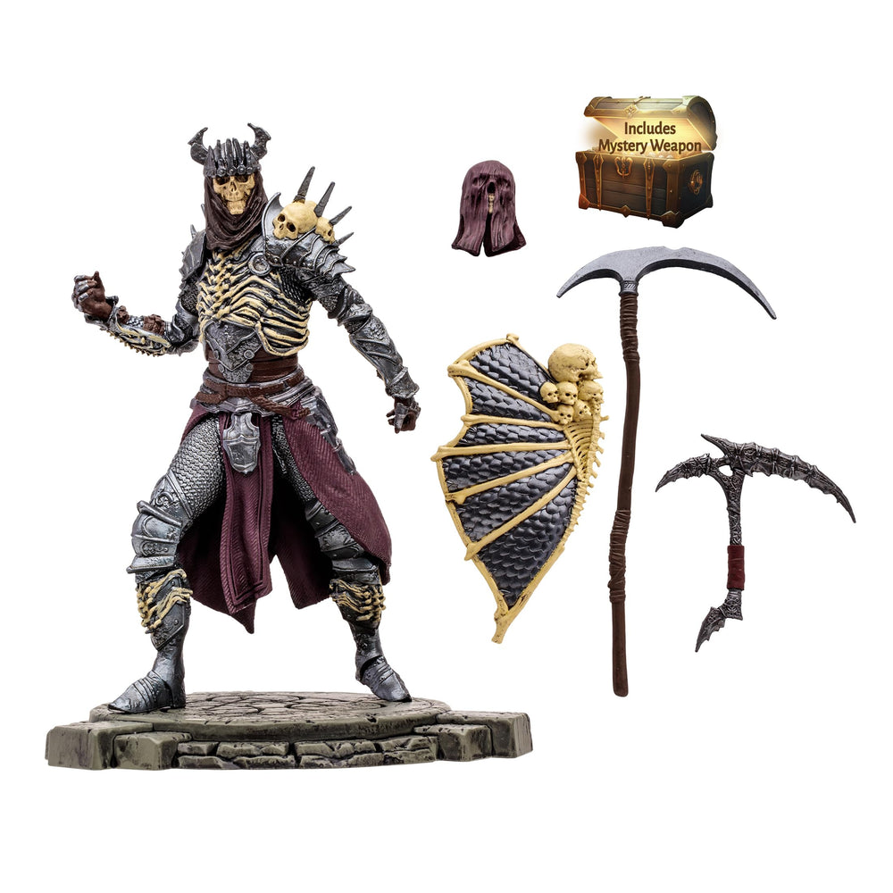 McFarlane Toys Diablo IV Bone Spirit Necromancer display base supports dynamic display.