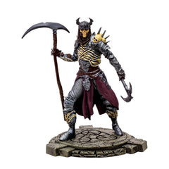 McFarlane Toys Diablo IV Bone Spirit Necromancer includes weapons and shield for action-ready setups.
