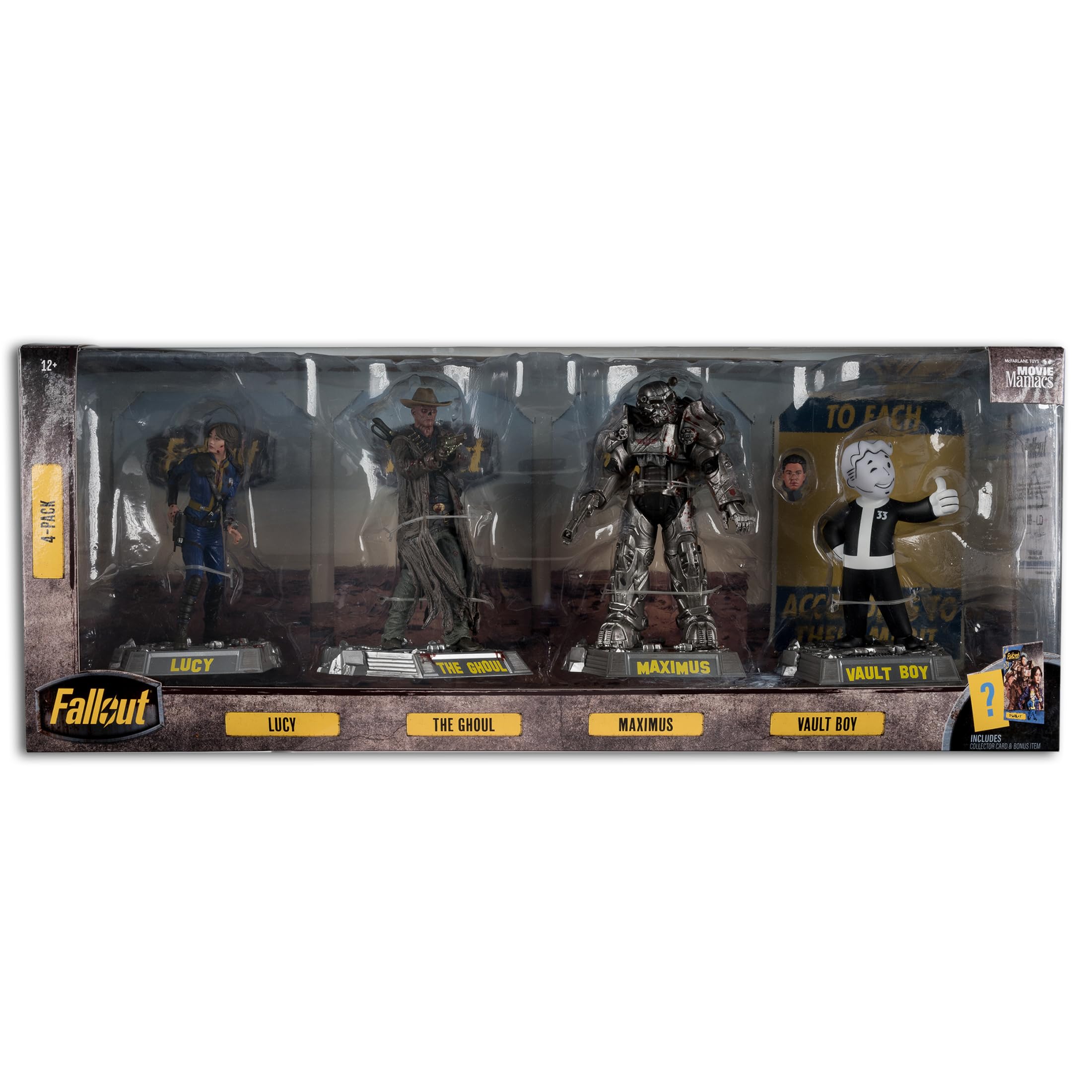 McFarlane Fallout blood splatter deco highlights dramatic character presence.
