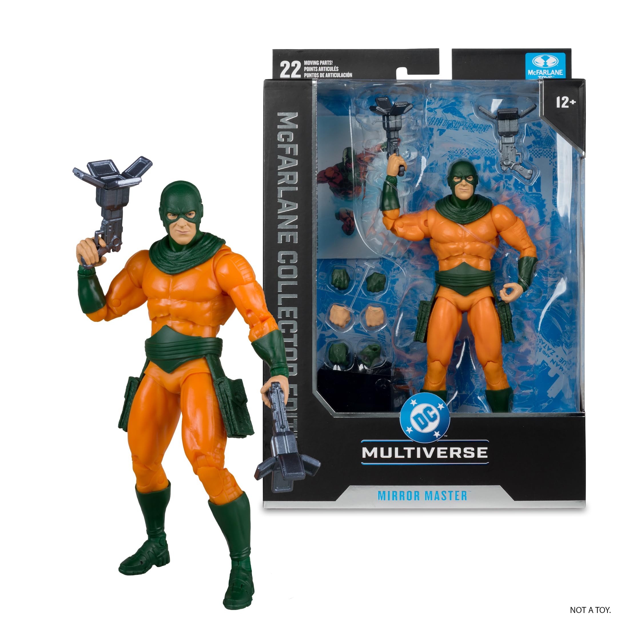McFarlane Toys Mirror Master display base helps stable posing on shelves.