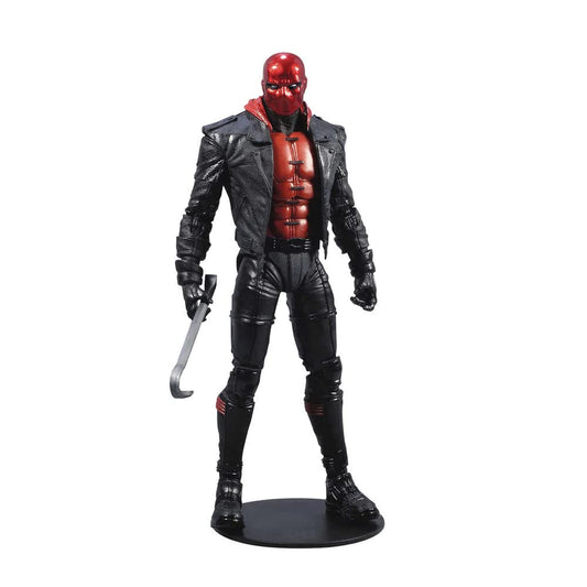 McFarlane Toys Red Hood figure from Batman: Three Jokers in a dynamic display pose.