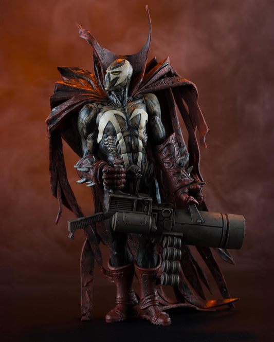 McFarlane Toys Spawn Hellspawn figure side view showing pose and texture