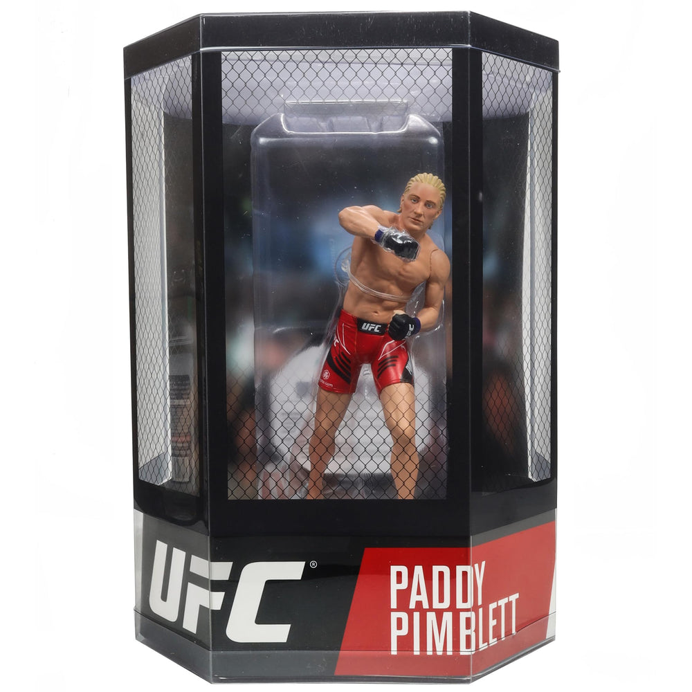 Packaging image: Paddy Pimblett figure in octagonal cage-style box