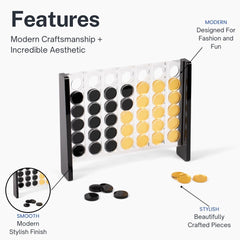 MC Marble Cultures black-gold acrylic design serves as a stylish centerpiece