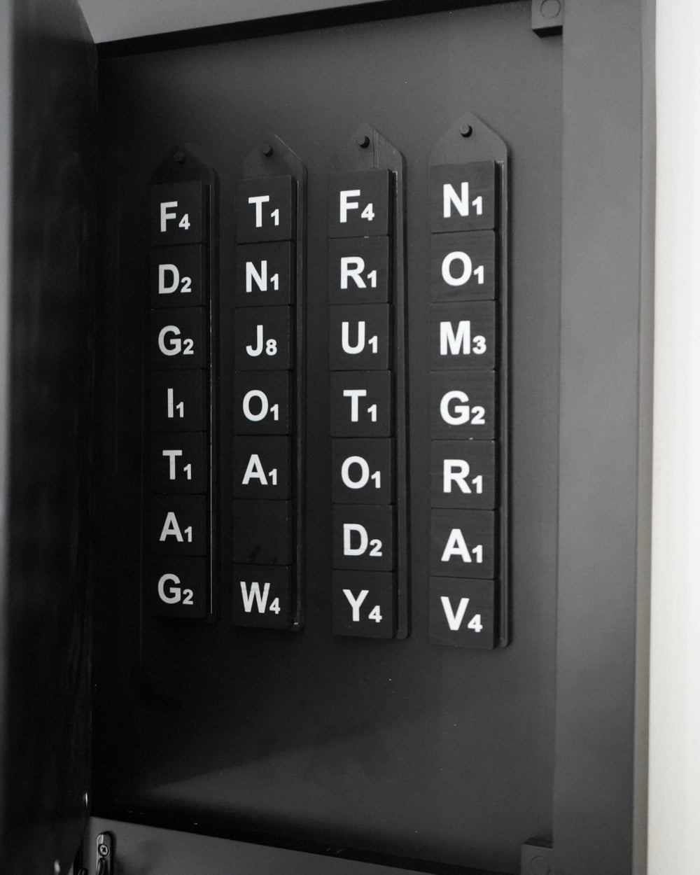 MC Marble Cultures built-in chalkboard used for scoring during a game