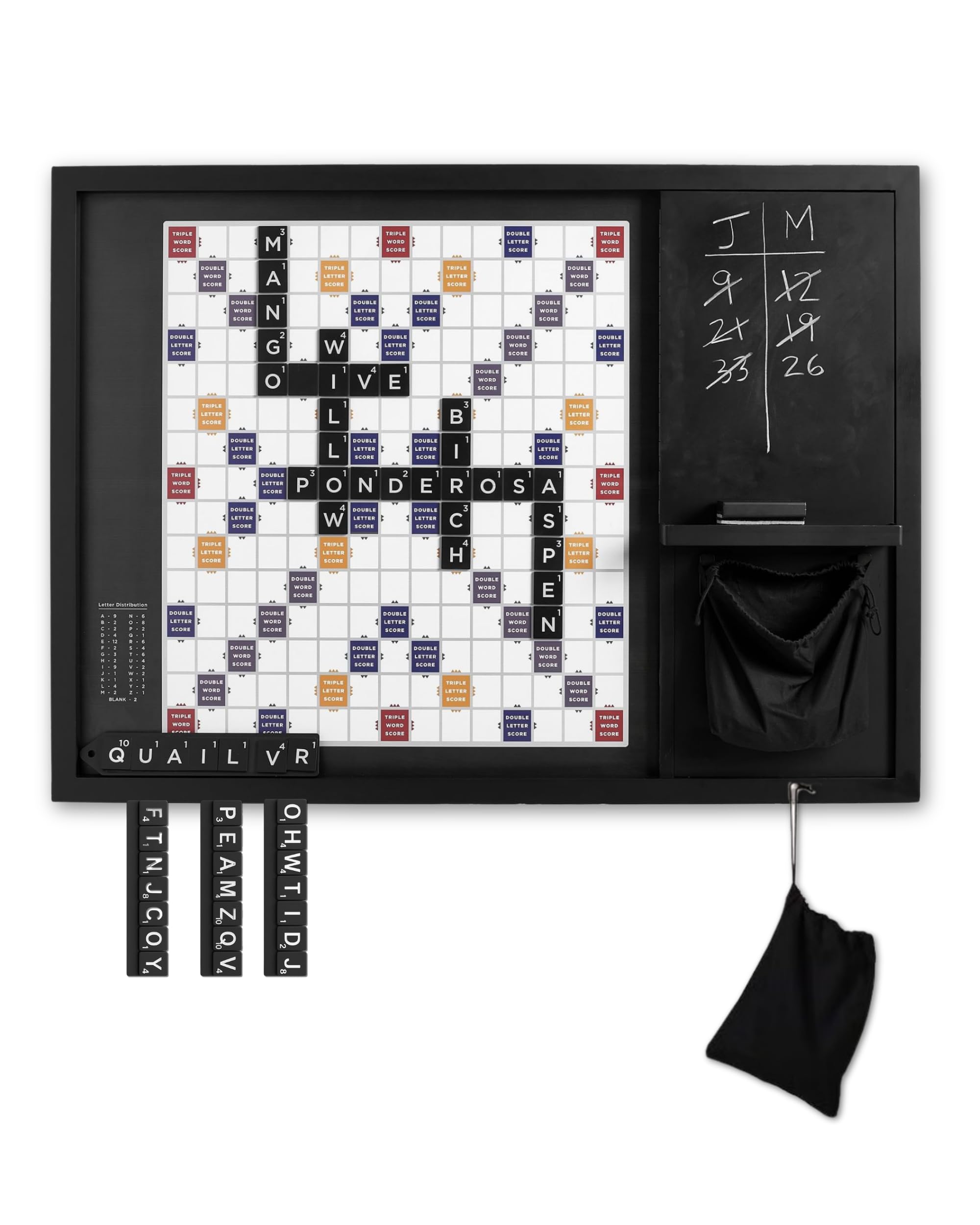 MC Marble Cultures oversized wall word game board on display in a living room for social play