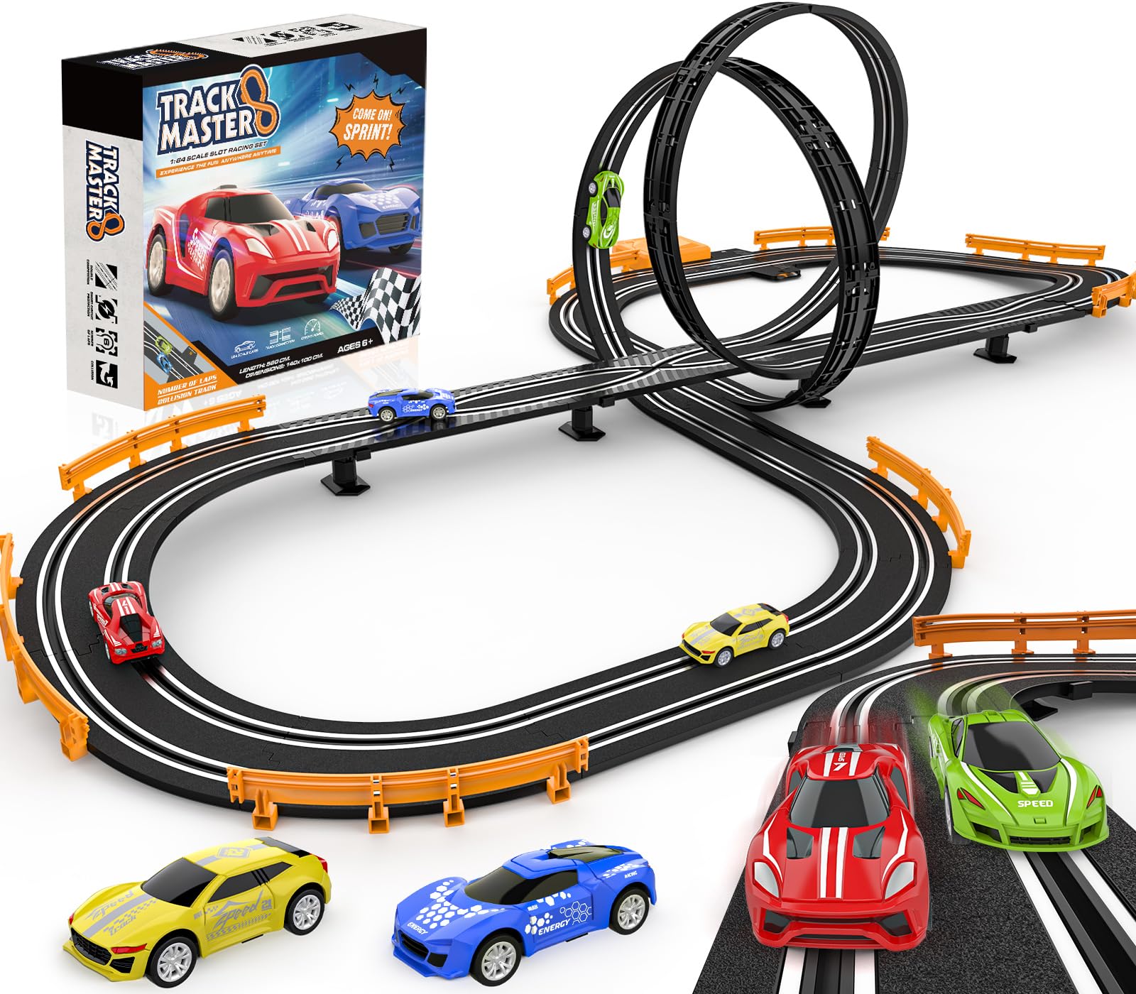 Mccreadee Slot Car Track straight section for fast, two-player racing
