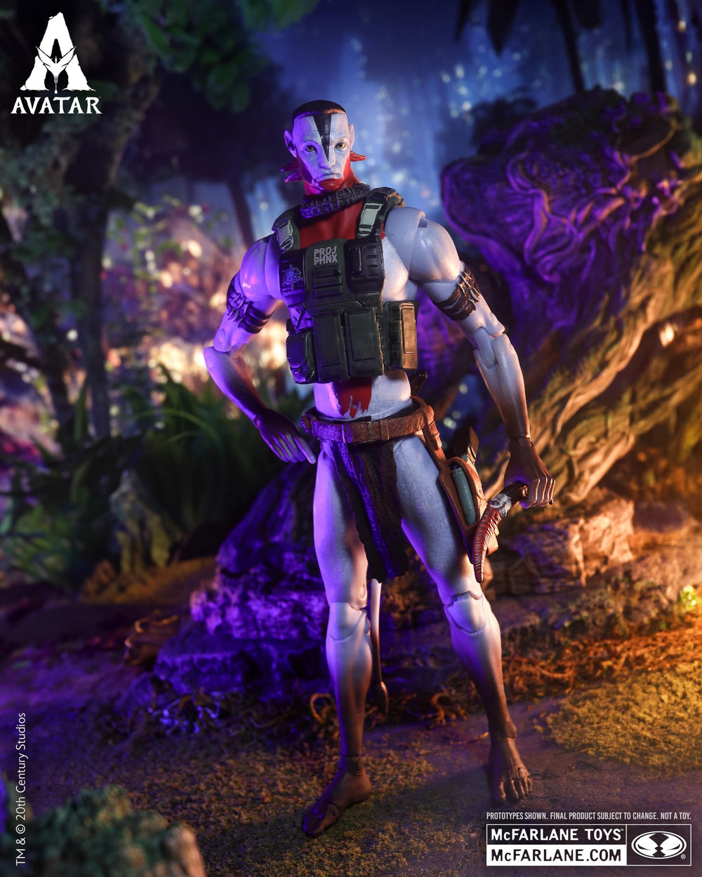 McFarlane Avatar Fire and Ash Quaritch display base for stable posing.