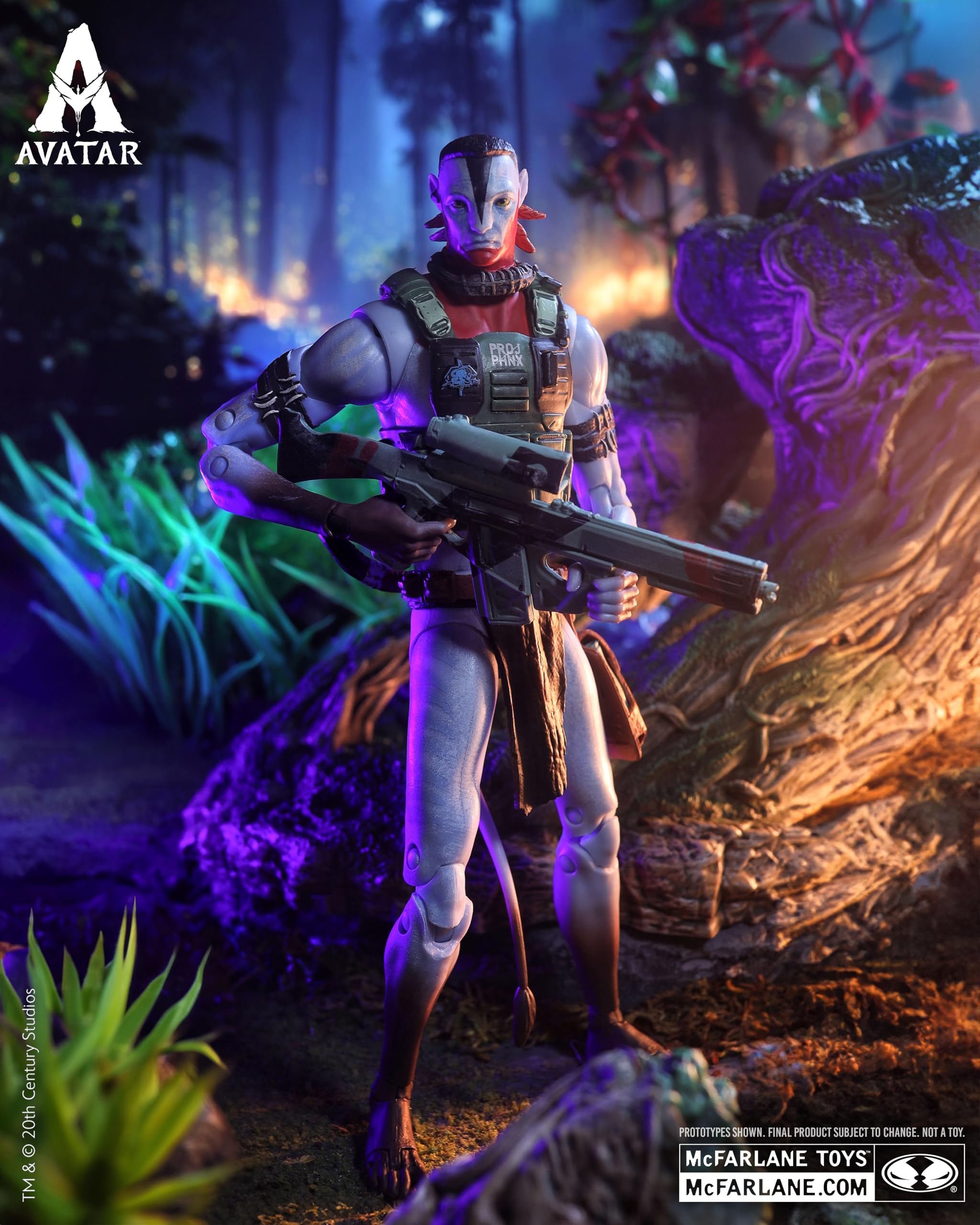 McFarlane Avatar Fire and Ash Quaritch window box packaging showcases collector edition.