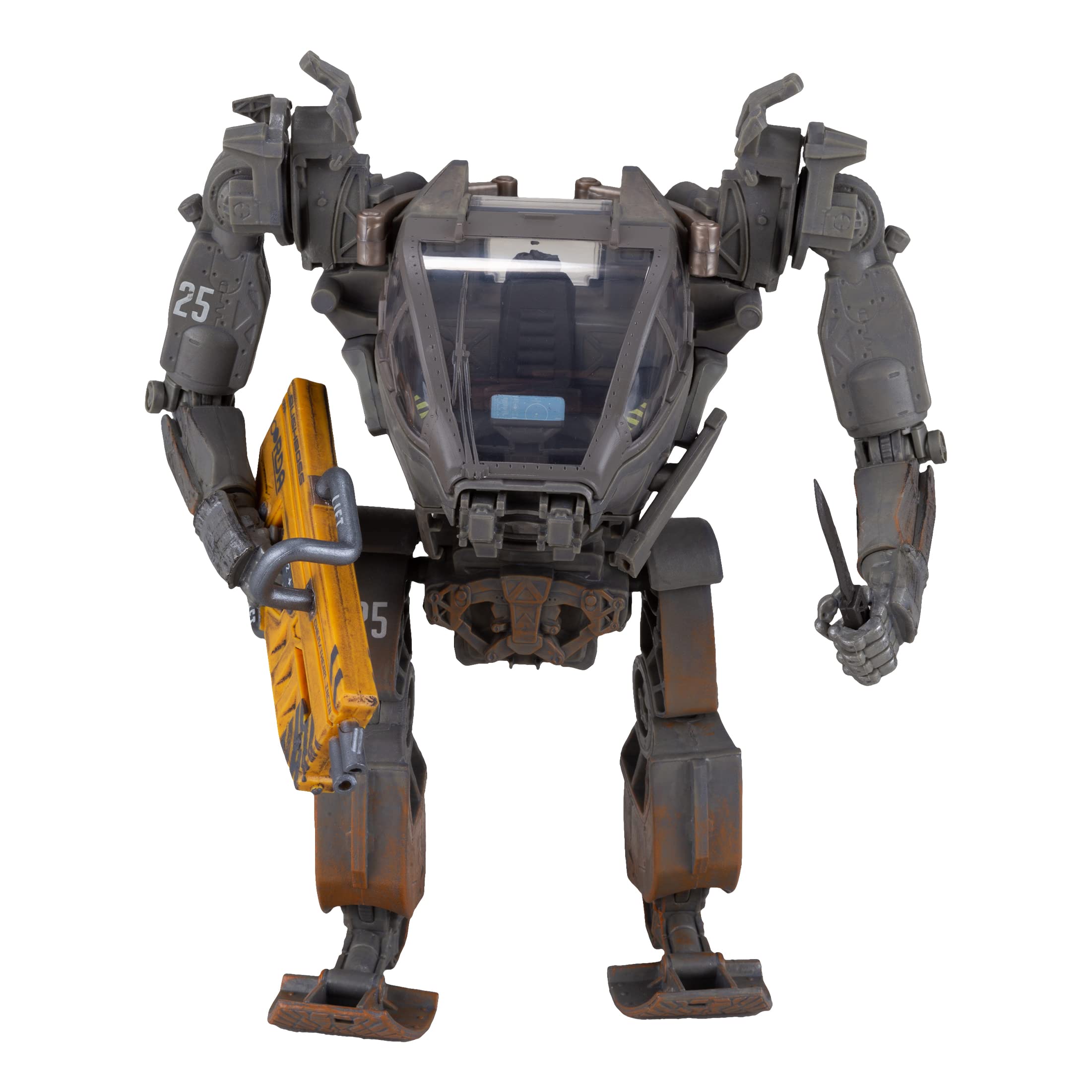 McFarlane Avatar Amp Suit detail highlights textured armor and sculpted finish for display.