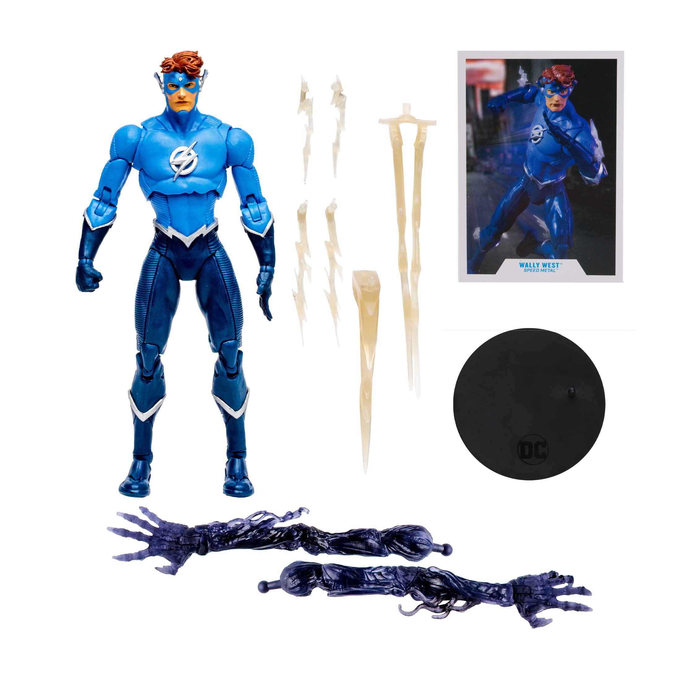 McFarlane DC Build-A 7in art card front, adds collectible value to your display.