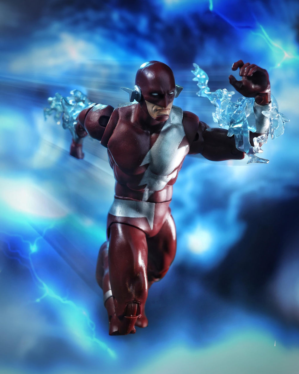 McFarlane Toys Dark Flash Walter West back view highlights textured costume details.