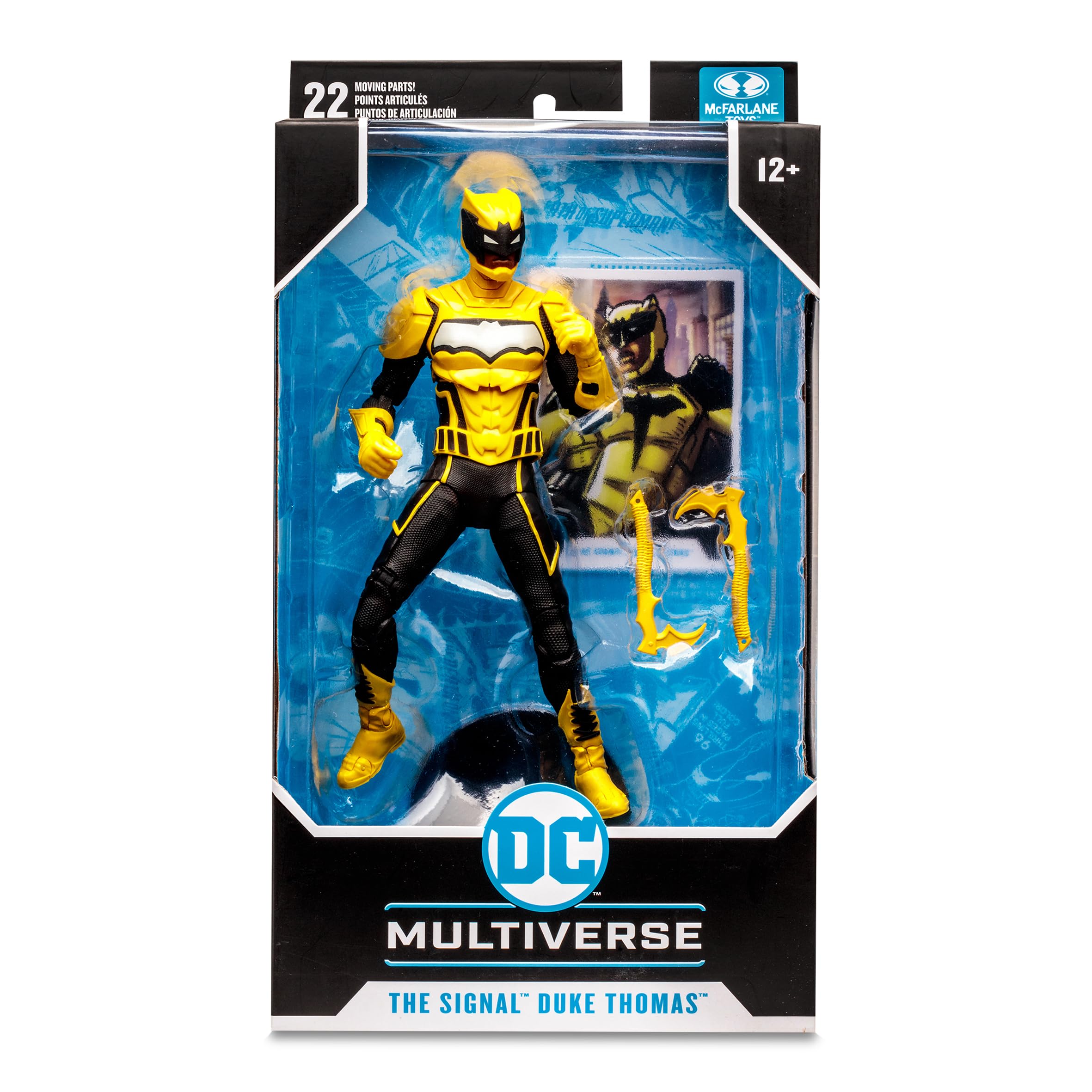 McFarlane DC Multiverse 7 The Signal art card back shares character biography for context
