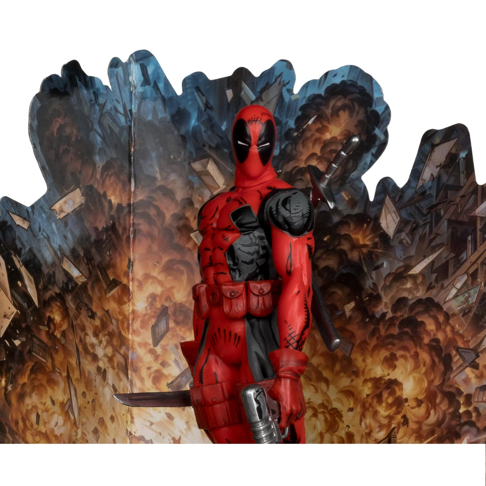 Deadpool on environment base with backdrop, ideal for dioramas or photography.