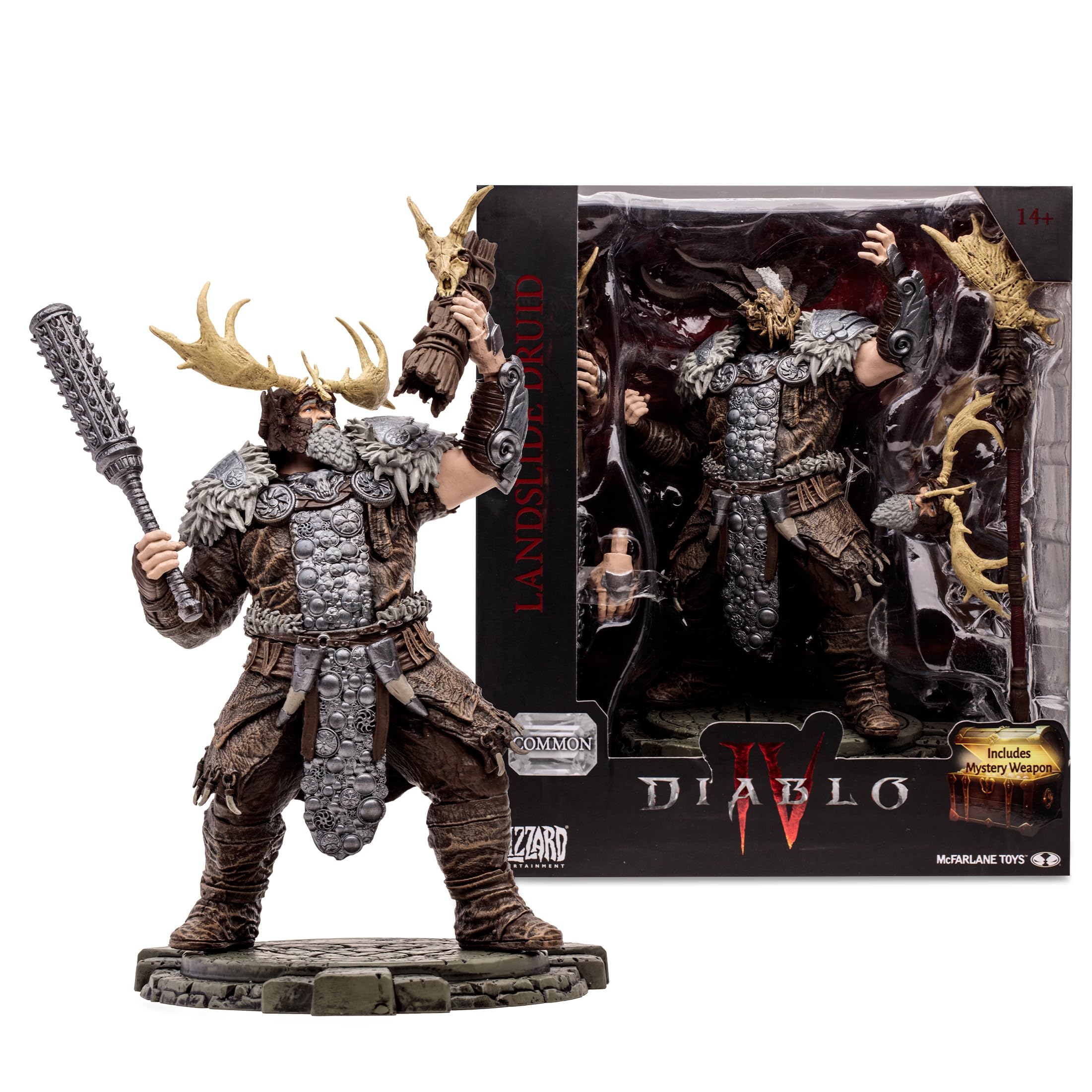 McFarlane Diablo IV Landslide Druid figure in 1:12 scale for display