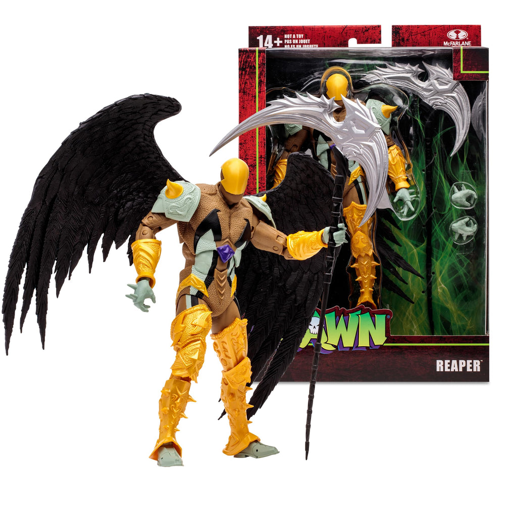 McFarlane Spawn Reaper detailed texture close-up emphasizes sculpt quality and realism.