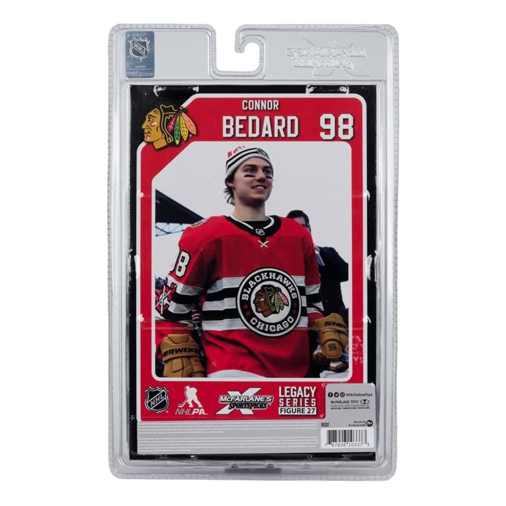 McFarlane's SportsPicks Bedard figure base logo detail enhances display.