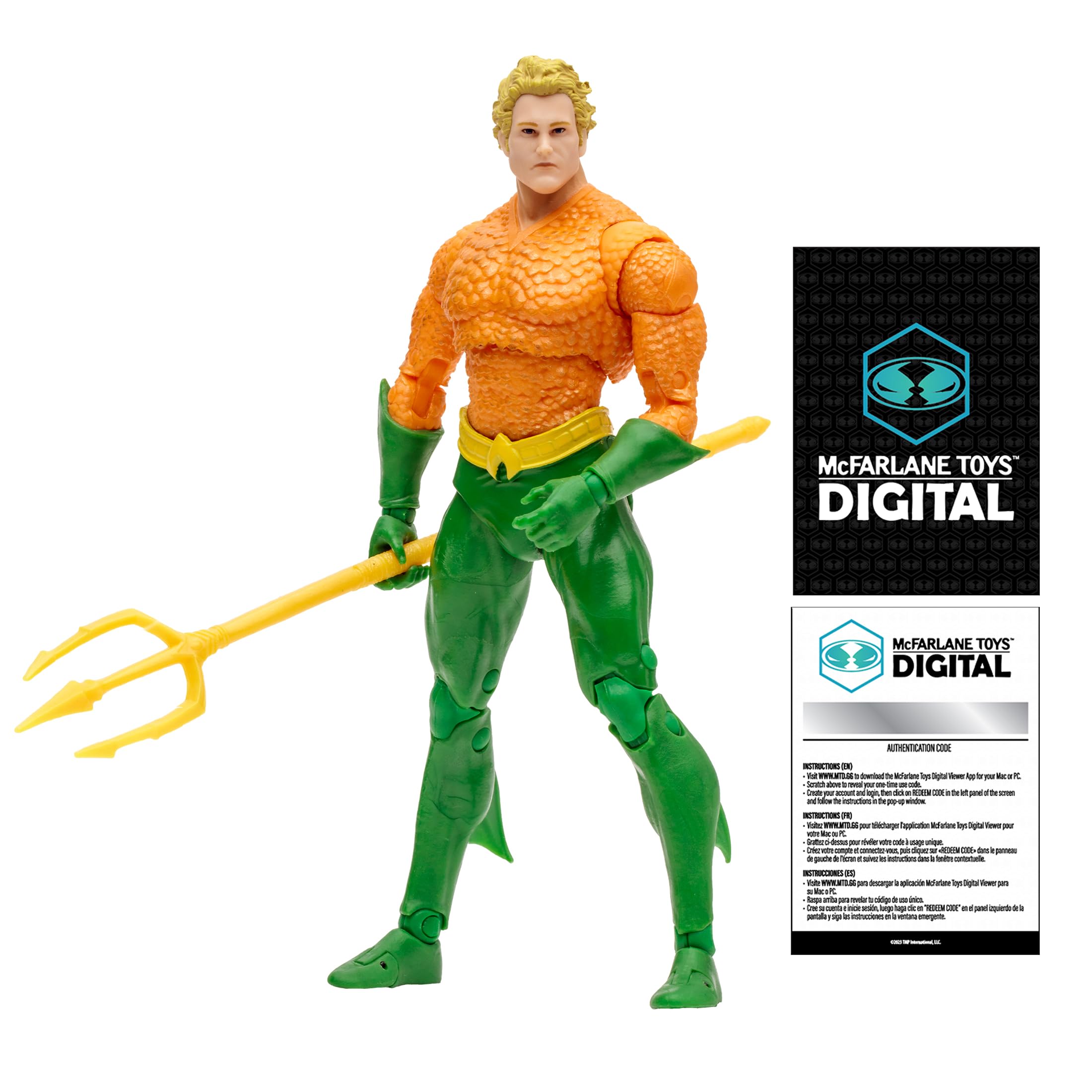 McFarlane Toys Aquaman DC Classic figure front view for display collection.