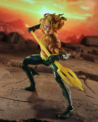 Aquaman trident accessory enhances battle-ready display.