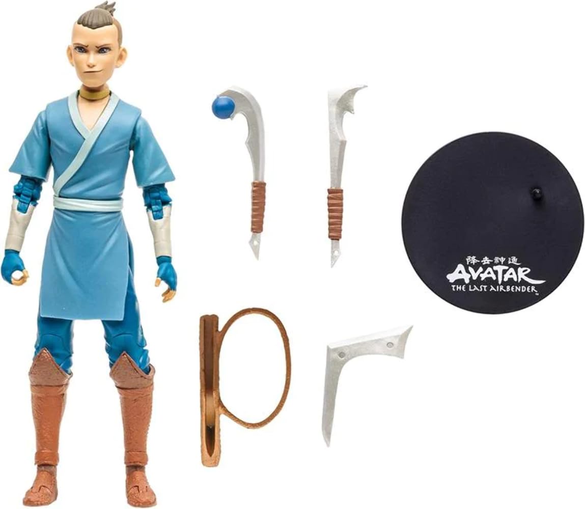 Window box packaging presents Sokka figure for collectors display