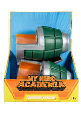 McFarlane Toys Bakugo Grenadier Bracers worn on wrists for authentic cosplay realism.
