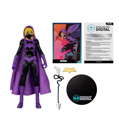 McFarlane Toys Batgirl side profile highlighting poseability and dynamic silhouette.