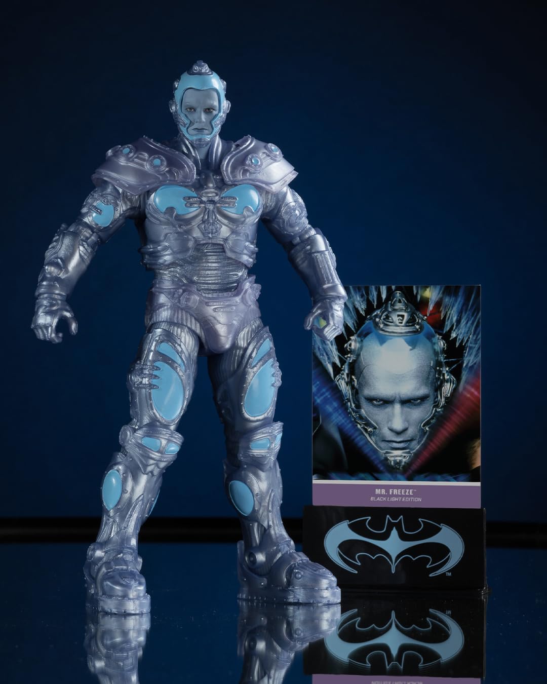 McFarlane Toys Batman and Robin Mr. Freeze ice-detail armor for collectible viewing.