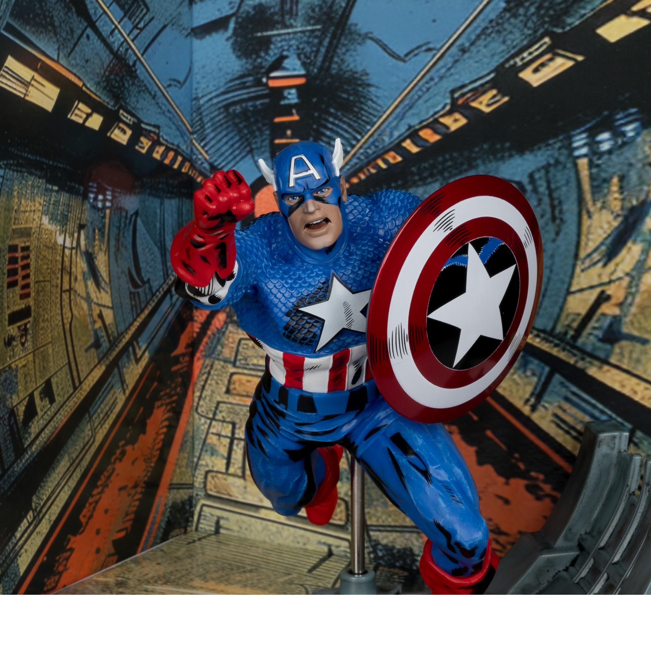 Captain America art card front adds collectible context.