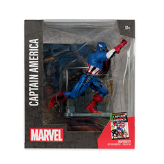 Captain America diorama-friendly environment supports shelf storytelling.