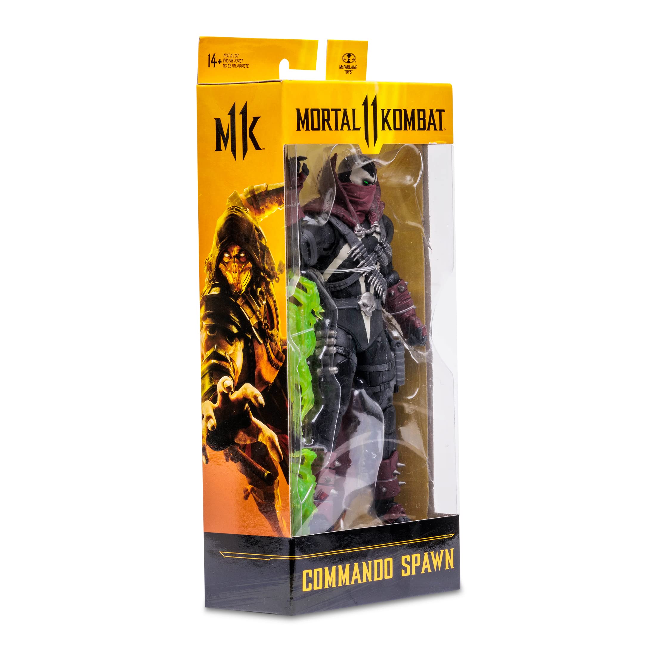 Collectible series image showing Commando Spawn among MK figures for fans.