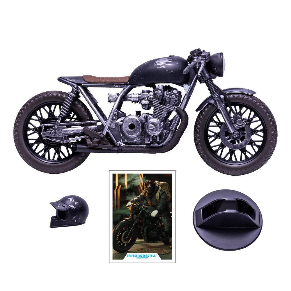 McFarlane Toys DC Batman Movie Drifter bike art card adds collectible detail.