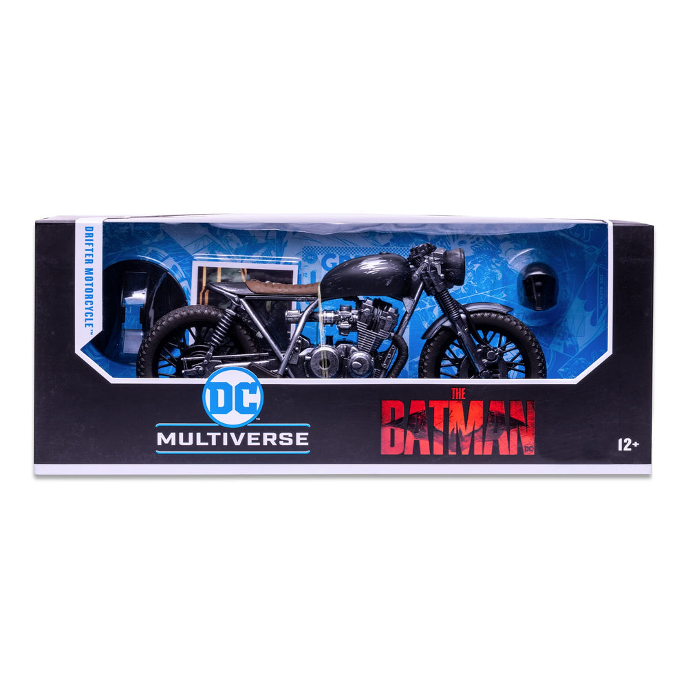 McFarlane Toys DC Batman Movie Drifter bike packaging highlights DC theme.