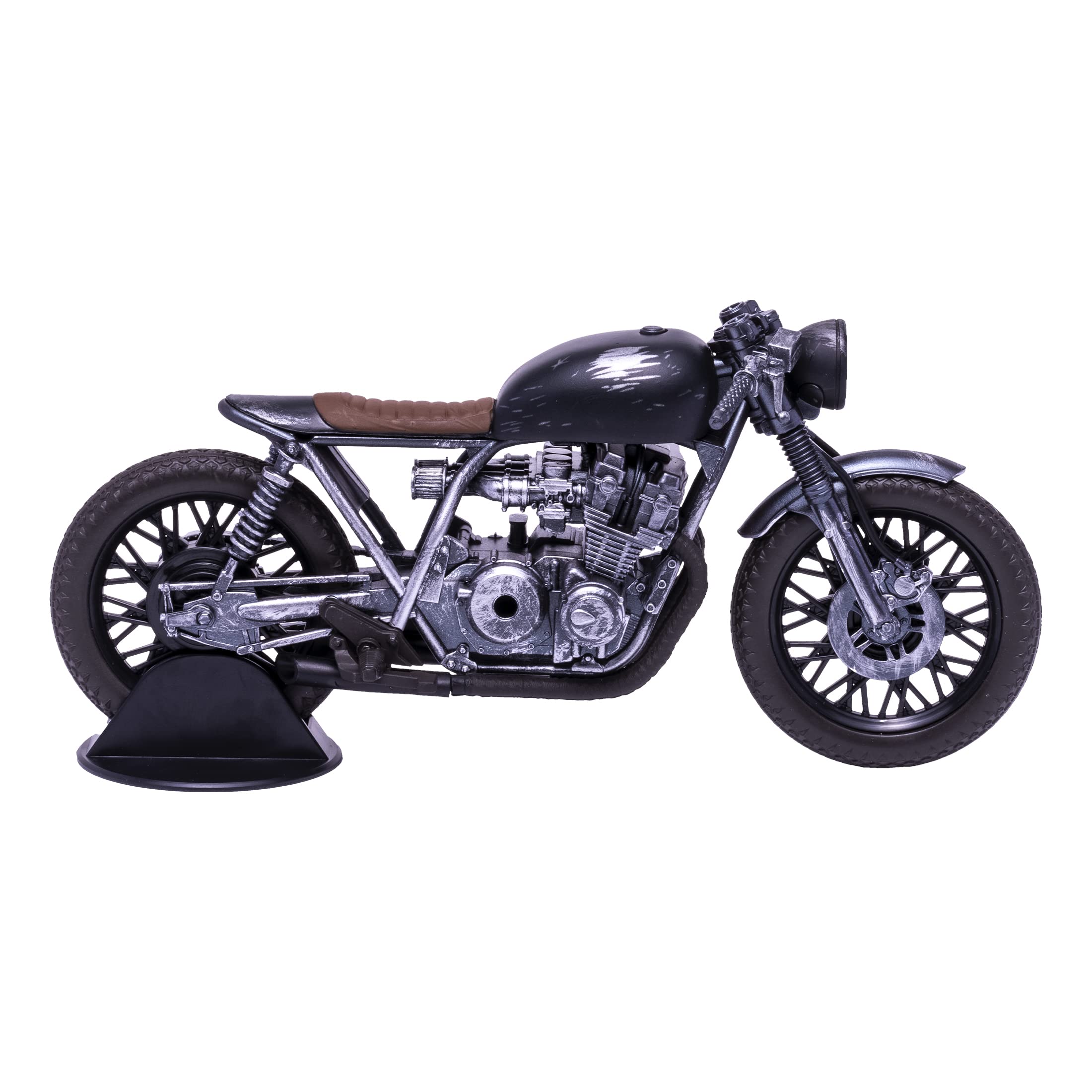 McFarlane Toys DC Batman Movie Drifter bike side view, cinematic detail for display.