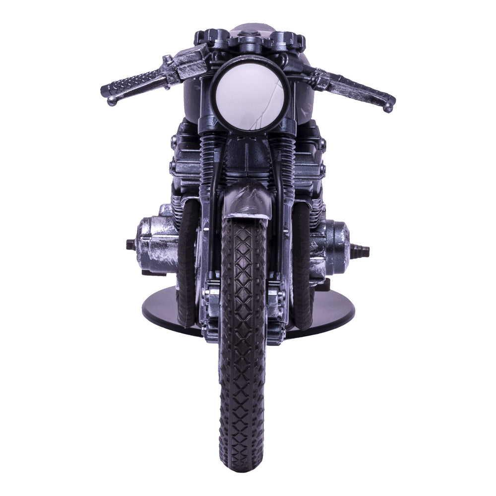 McFarlane Toys DC Batman Movie Drifter bike rotating wheels in action-ready display.