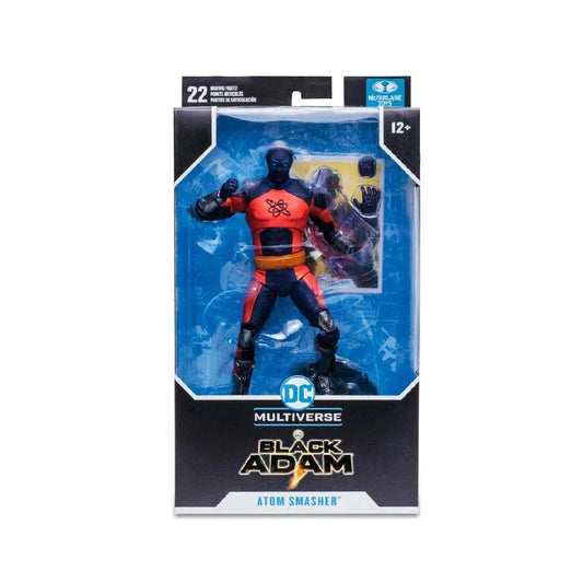 McFarlane Toys Atom Smasher figure with base and alternate hands for versatile posing.