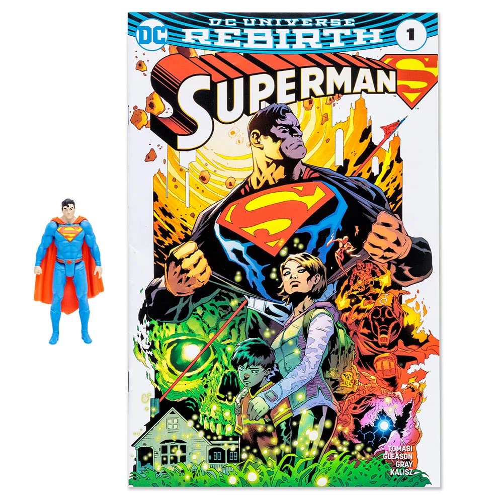 McFarlane Toys Superman Rebirth 3-inch articulation enables action-ready posing.