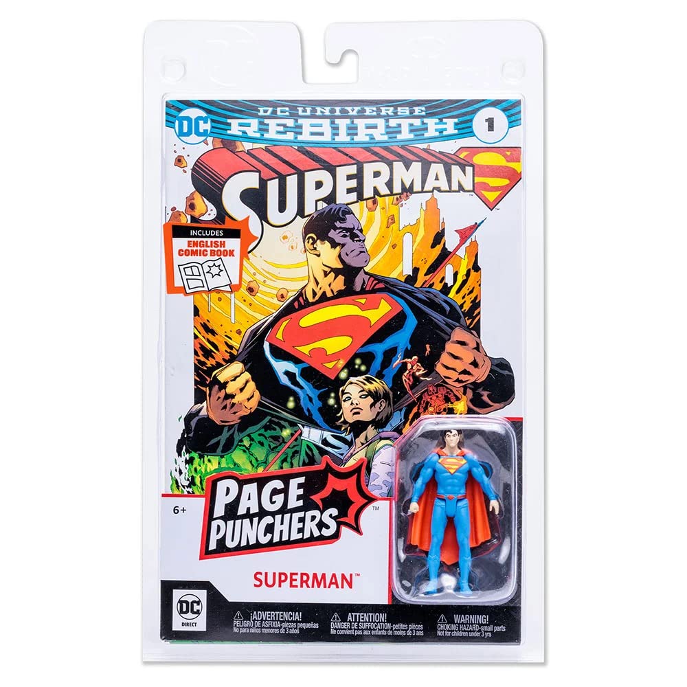 McFarlane Toys Superman Rebirth 3-inch pose showcases dynamic display potential.