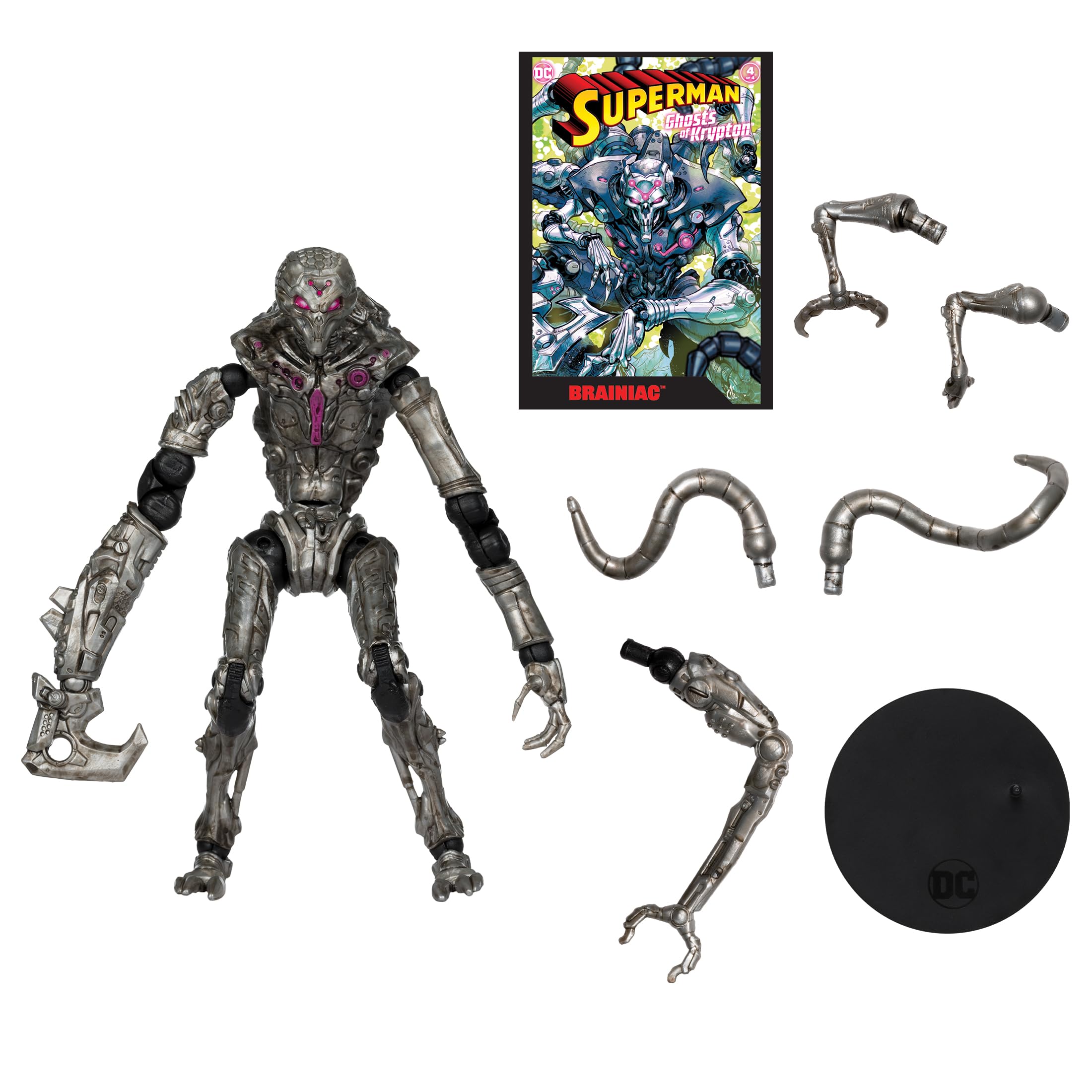 Includes display base for stable posing in DC collection setups.